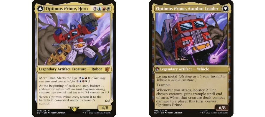 The card 'Optimus Prime, Hero'