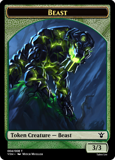a 3/3 green beast creature token