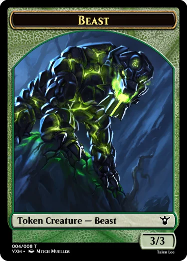 a 3/3 green beast creature token