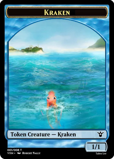 a 1/1 blue kraken creature token
