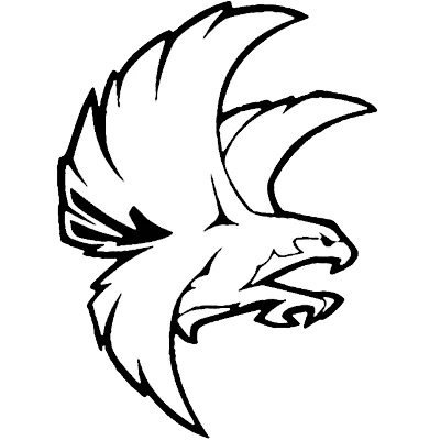 an angular icon of a hawk