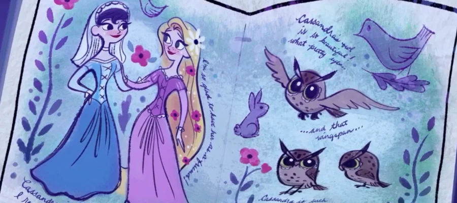 a screencap from the show Tangled Ever After. It shows a book.