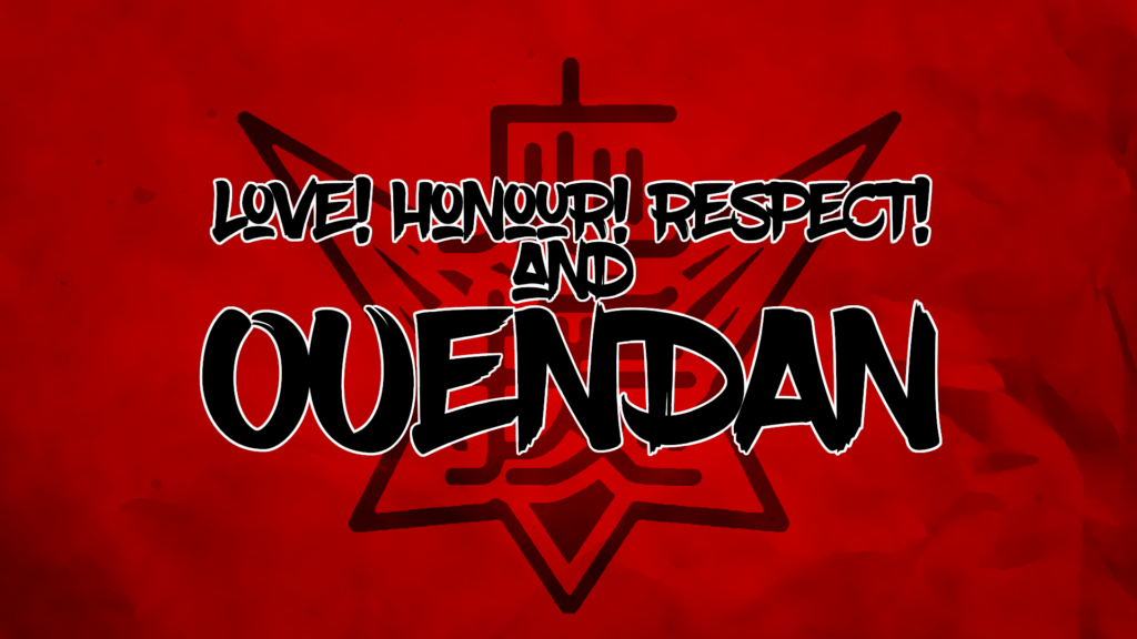 A thumbnail image for a youtube video. It shows the logo of the game Ouendan underlaid under the text, 'LOVE! HONOUR! RESPSECT! AND OUENDAN!'
