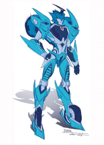 A concept sketch of a weirdly horny version of Blurr. Like there's a very fuckable vibe to him.